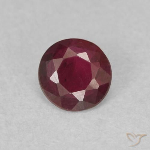0.26ct 天然 酒红色 红宝石, 圆形的, SI