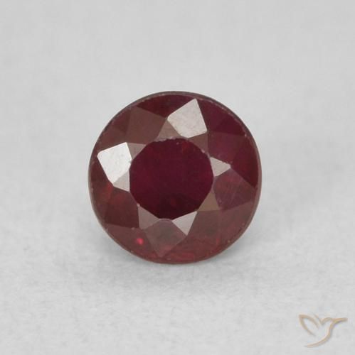 0.36ct 天然 深红色 红宝石, 圆形的, SI