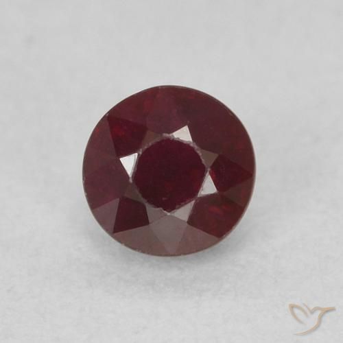 0.36ct 天然 深红色 红宝石, 圆形的, SI
