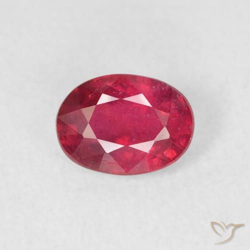 1.11ct 天然 深红色 红宝石, 椭圆形, VS