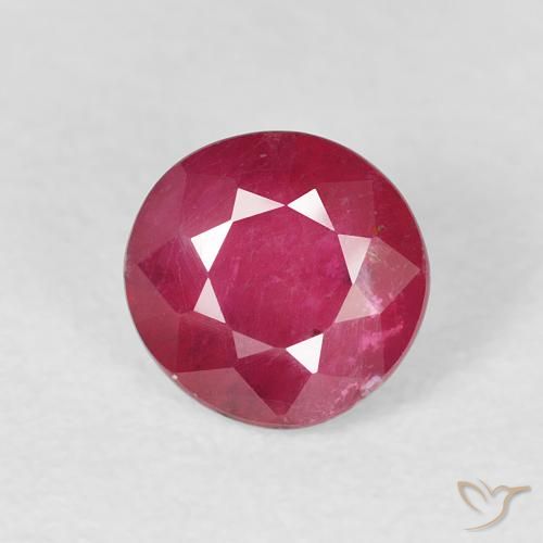 1.36ct 天然 中红 红宝石, 圆形的, VS-SI