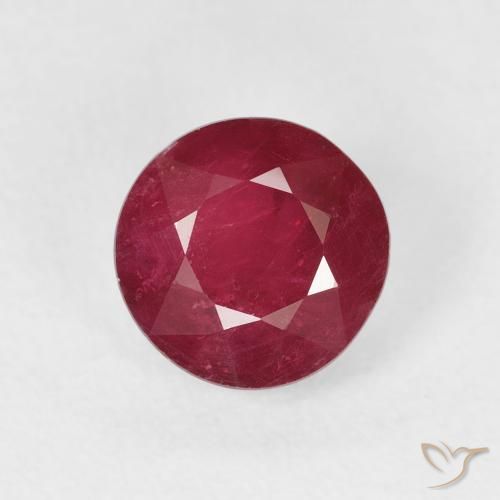 1.94ct 天然 深红色 红宝石, 圆形的, VS-SI