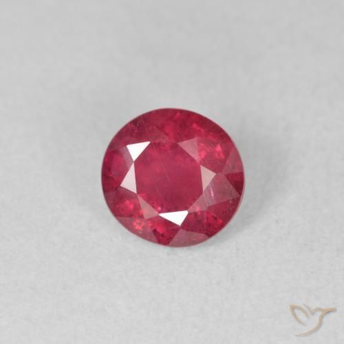 1.08ct 天然 深红色 红宝石, 圆形的, VS-SI