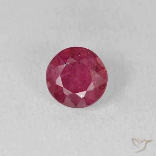 1.22ct 天然 中红 红宝石, 圆形的, VS-SI