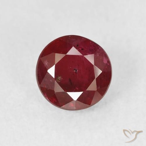 1.36ct 天然 酒红色 红宝石, 圆形的, VS-SI