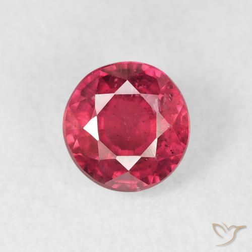1.36ct 天然 中红 红宝石, 圆形的, VS-SI