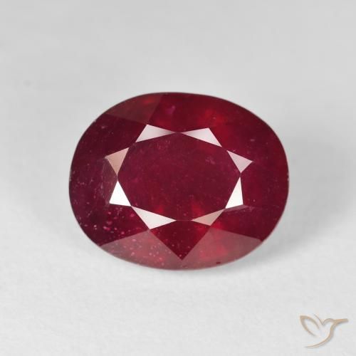 12.66ct 天然 深红色 红宝石, 椭圆形, VS