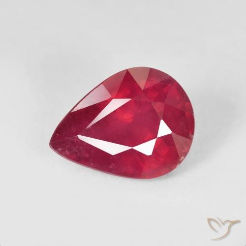 2.58ct 天然 深红色 红宝石, 梨形, VS