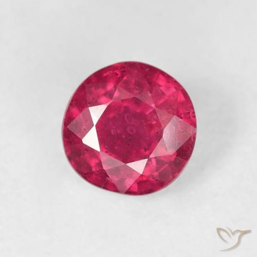 0.99ct 天然 Medium Dark-Red 红宝石, 圆形的, VS