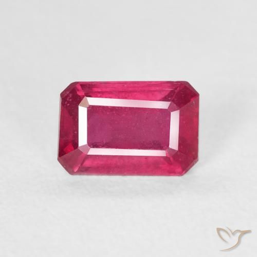 1.08ct 天然 深红粉色 红宝石, 祖母绿式切割, VS