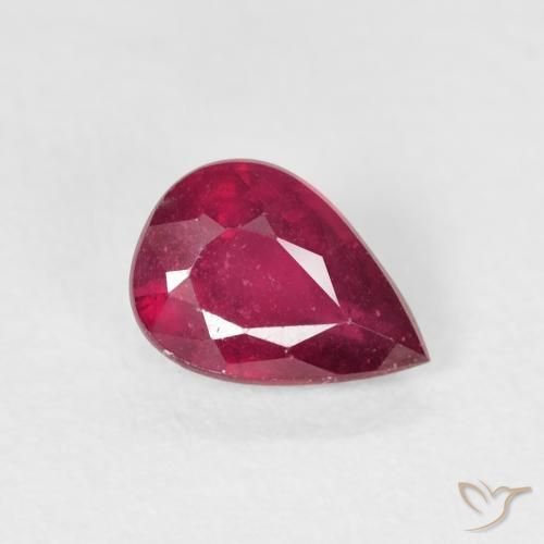 1.03ct 天然 Medium Dark-Red 红宝石, 梨形, VS-SI