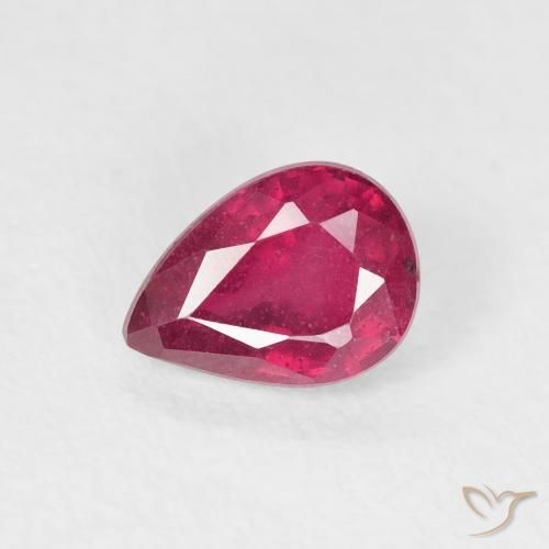 1.01ct 天然 深红粉色 红宝石, 梨形, VS-SI
