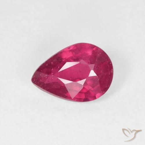 0.91ct 天然 红灯 红宝石, 梨形, VS-SI