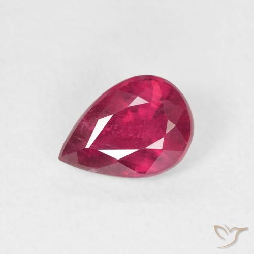 0.94ct 天然 深红粉色 红宝石, 梨形, VS-SI