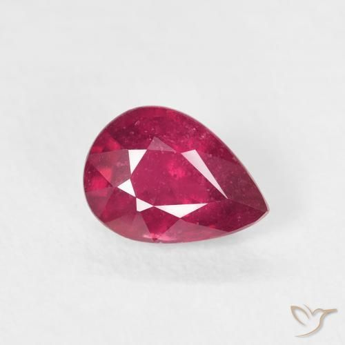 1.02ct 天然 Medium Dark-Red 红宝石, 梨形, VS-SI