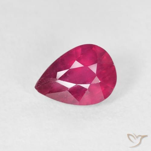 0.98ct 天然 果酱红 红宝石, 梨形, VS-SI