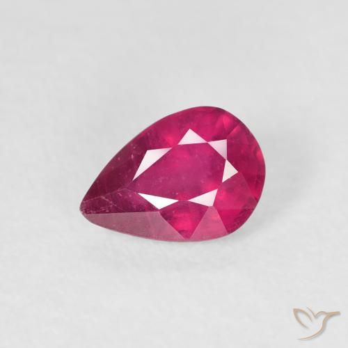 0.87ct 天然 红灯 红宝石, 梨形, VS-SI