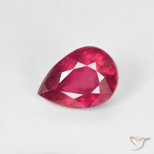 1.06ct 天然 深红色 红宝石, 梨形, VS-SI