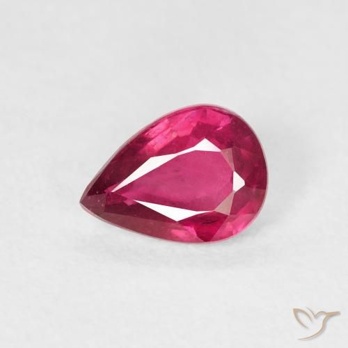 0.86ct 天然 红灯 红宝石, 梨形, VS-SI