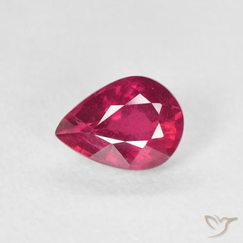 0.93ct 天然 粉红色 红宝石, 梨形, VS-SI