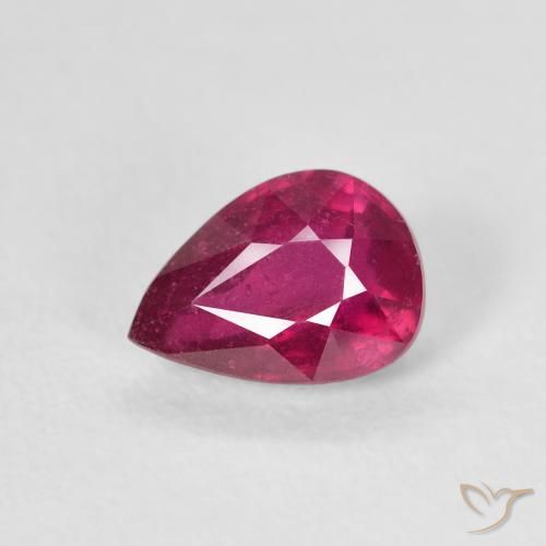 1.08ct 天然 红灯 红宝石, 梨形, VS-SI