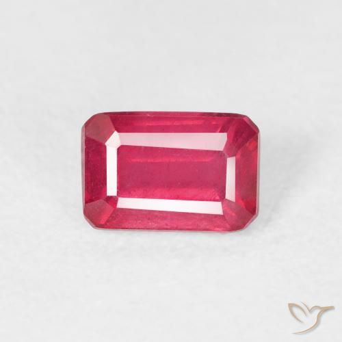 0.92ct 天然 红粉色 红宝石, 祖母绿式切割, VS