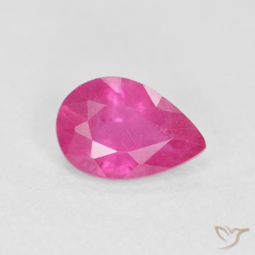 0.57ct 天然 Medium Dark-Pink 红宝石, 梨形, VS-SI