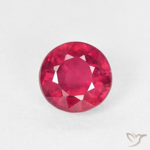 0.93ct 天然 红灯 红宝石, 圆形的, VS