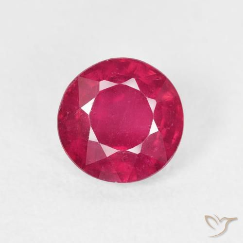 1.21ct 天然 Medium Dark-Red 红宝石, 圆形的, VS