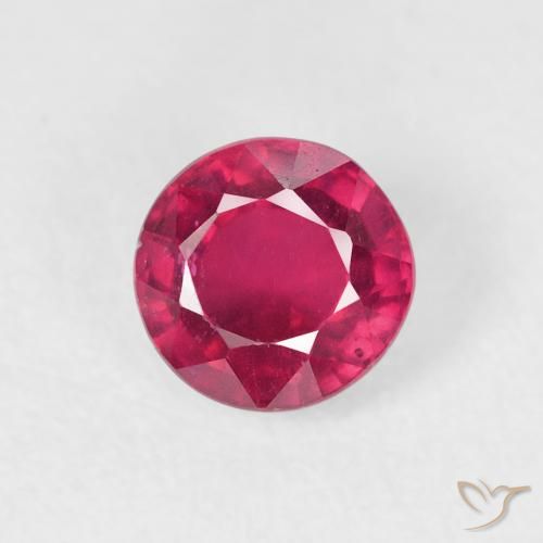 1.09ct 天然 深红粉色 红宝石, 圆形的, VS