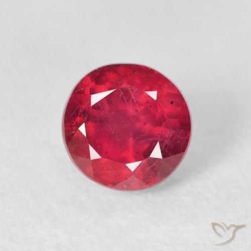 1.22ct 天然 果酱红 红宝石, 圆形的, VS