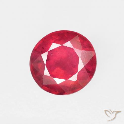 1.06ct 天然 深红色 红宝石, 圆形的, VS