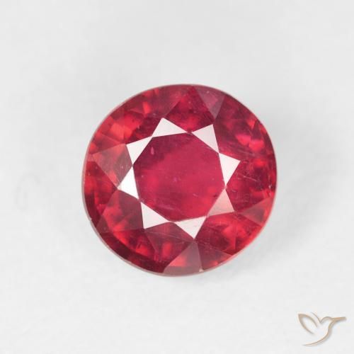 1.62ct 天然 中红 红宝石, 圆形的, VS