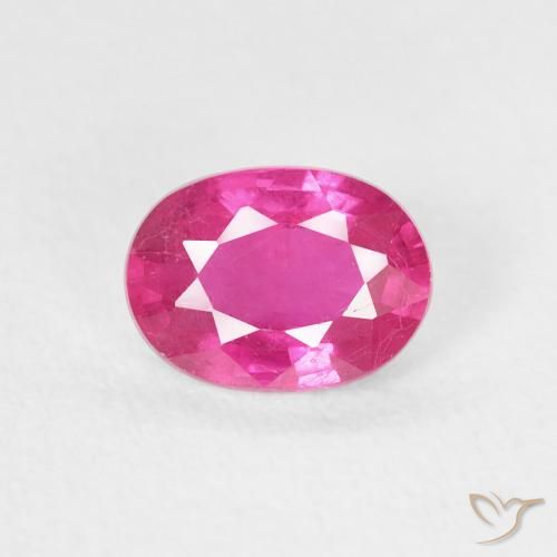 1.06ct 天然 深粉色 红宝石, 椭圆形, VS