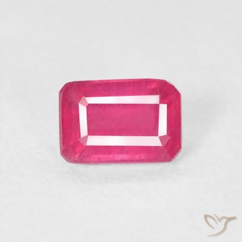 0.90ct 天然 中红 红宝石, 祖母绿式切割, VS