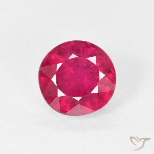 1.21ct 天然 红灯 红宝石, 圆形的, VS