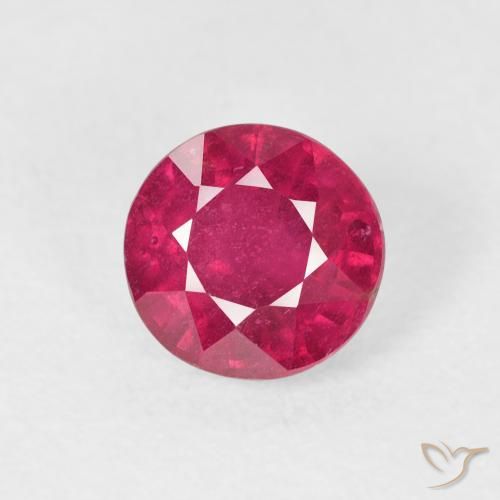 1.57ct 天然 中红 红宝石, 圆形的, VS-SI