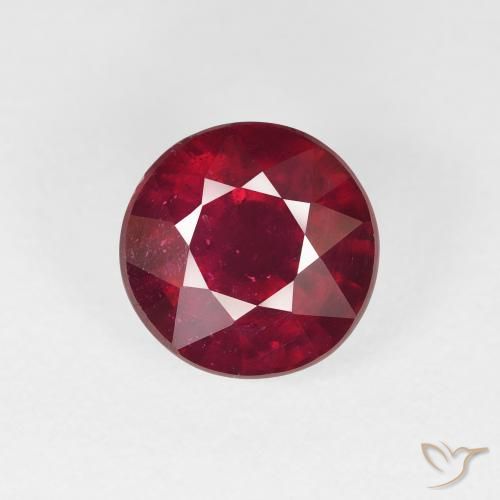 3.93ct 天然 暗红色 红宝石, 圆形的, VS