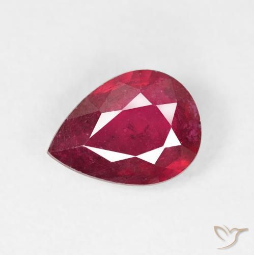 1.55ct 天然 中红 红宝石, 梨形, VS-SI
