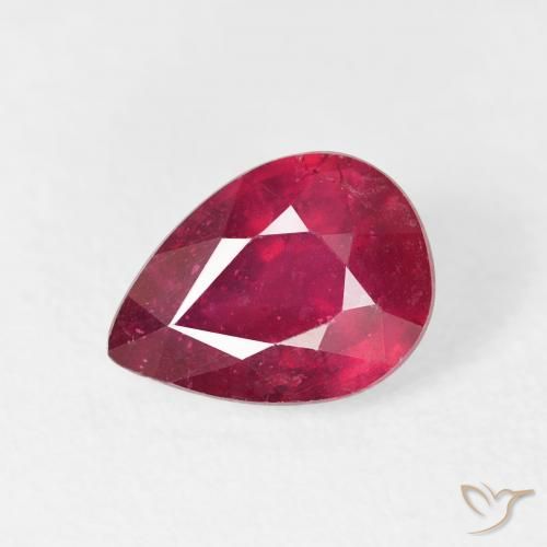 1.72ct 天然 深红色 红宝石, 梨形, VS-SI