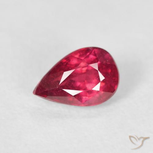 0.73ct 天然 红灯 红宝石, 梨形, VS-SI