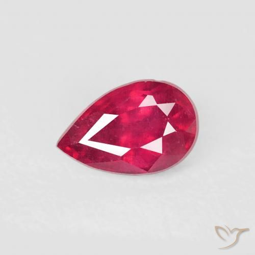 0.70ct 天然 深红色 红宝石, 梨形, VS-SI