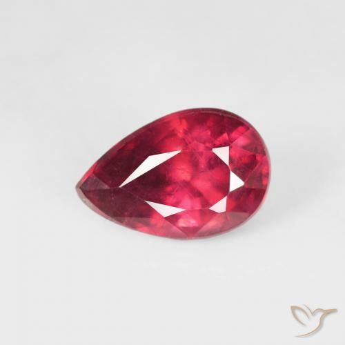 0.72ct 天然 深红色 红宝石, 梨形, VS-SI