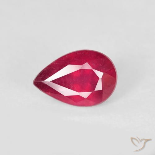0.63ct 天然 果酱红 红宝石, 梨形, VS-SI