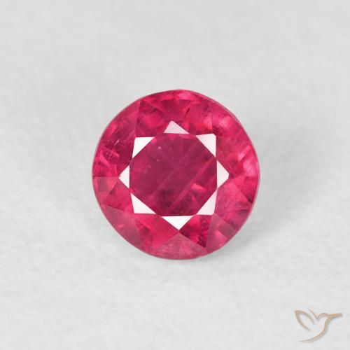 0.74ct 天然 粉红色 红宝石, 圆形的, VS