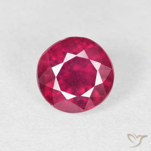 1.04ct 天然 深红色 红宝石, 圆形的, VS