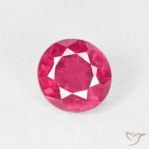 0.89ct 天然 红粉色 红宝石, 圆形的, VS