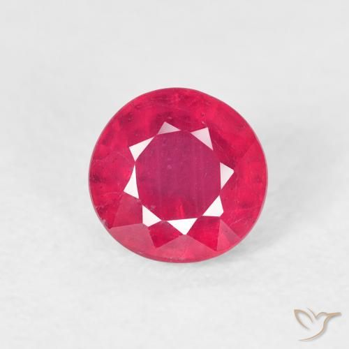 1.04ct 天然 中红 红宝石, 圆形的, VS