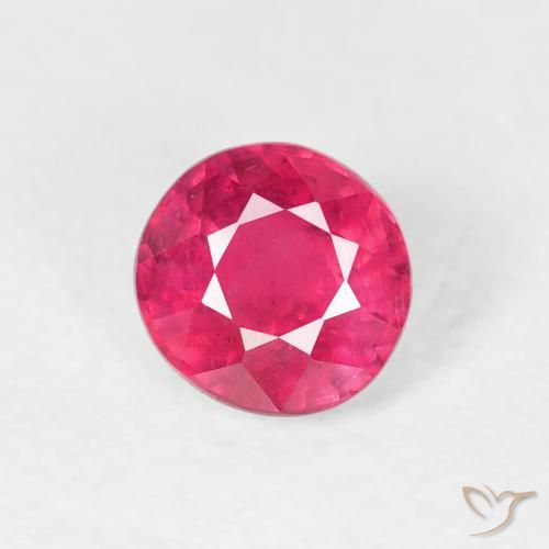 0.79ct 天然 中红 红宝石, 圆形的, VS