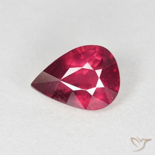 1.50ct 天然 中红 红宝石, 梨形, VS-SI